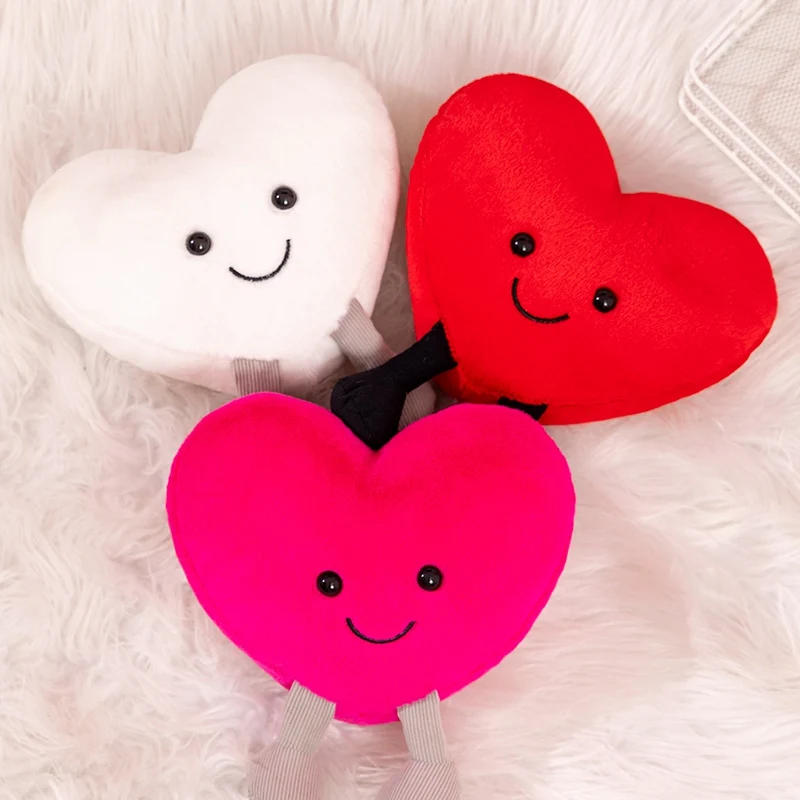 Cute Plush Red Heart Pillow Love Pillow Cushion Toy Throw Pillows for Kids' Friends Valentine's Day Fit for Living Fluffy Heart