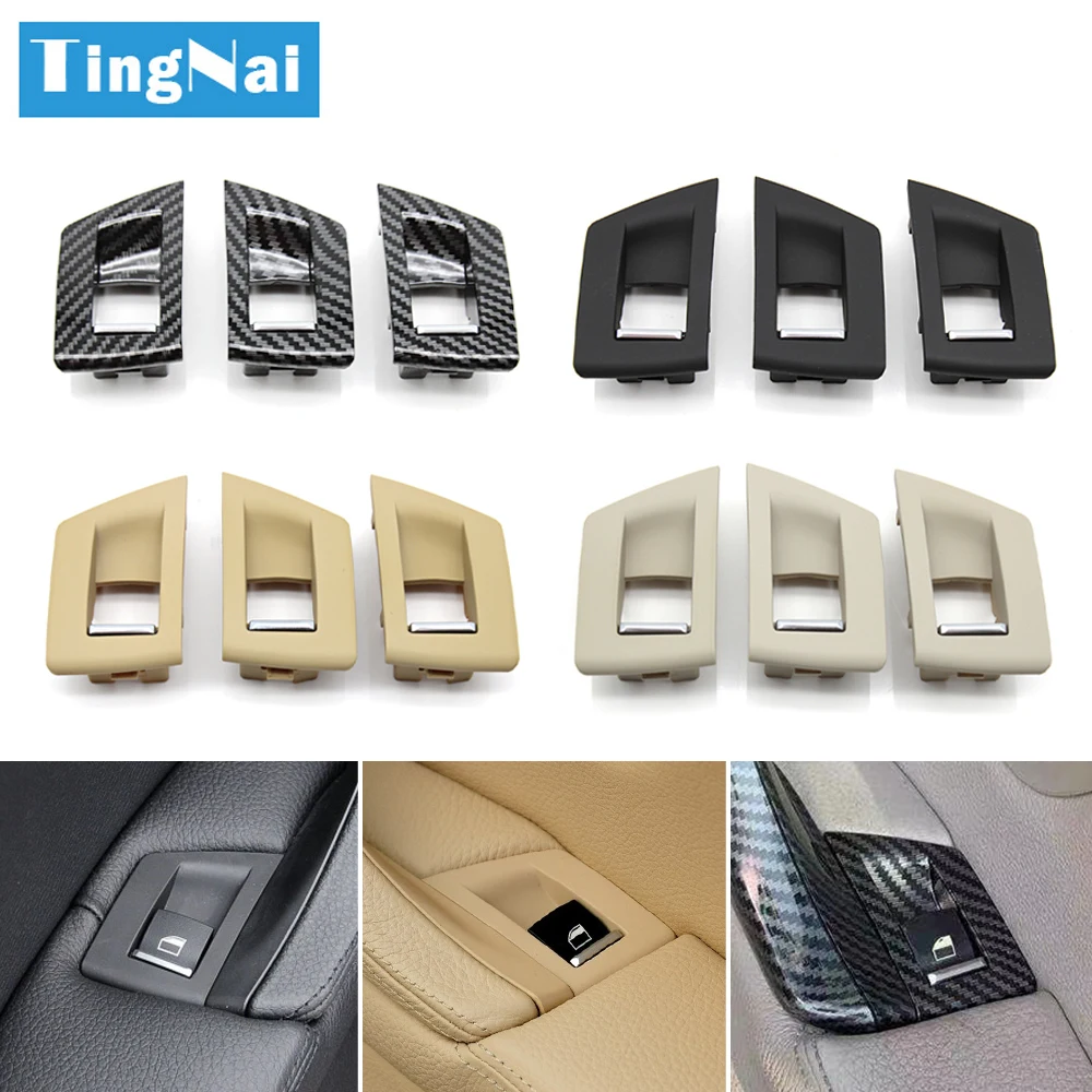 3pcs Set LHD RHD Interior Door Window Lift Adjust Switch Button Cover Trim For BMW 5 Series F10 F11 F18 520i 523i 525i 528i 535i