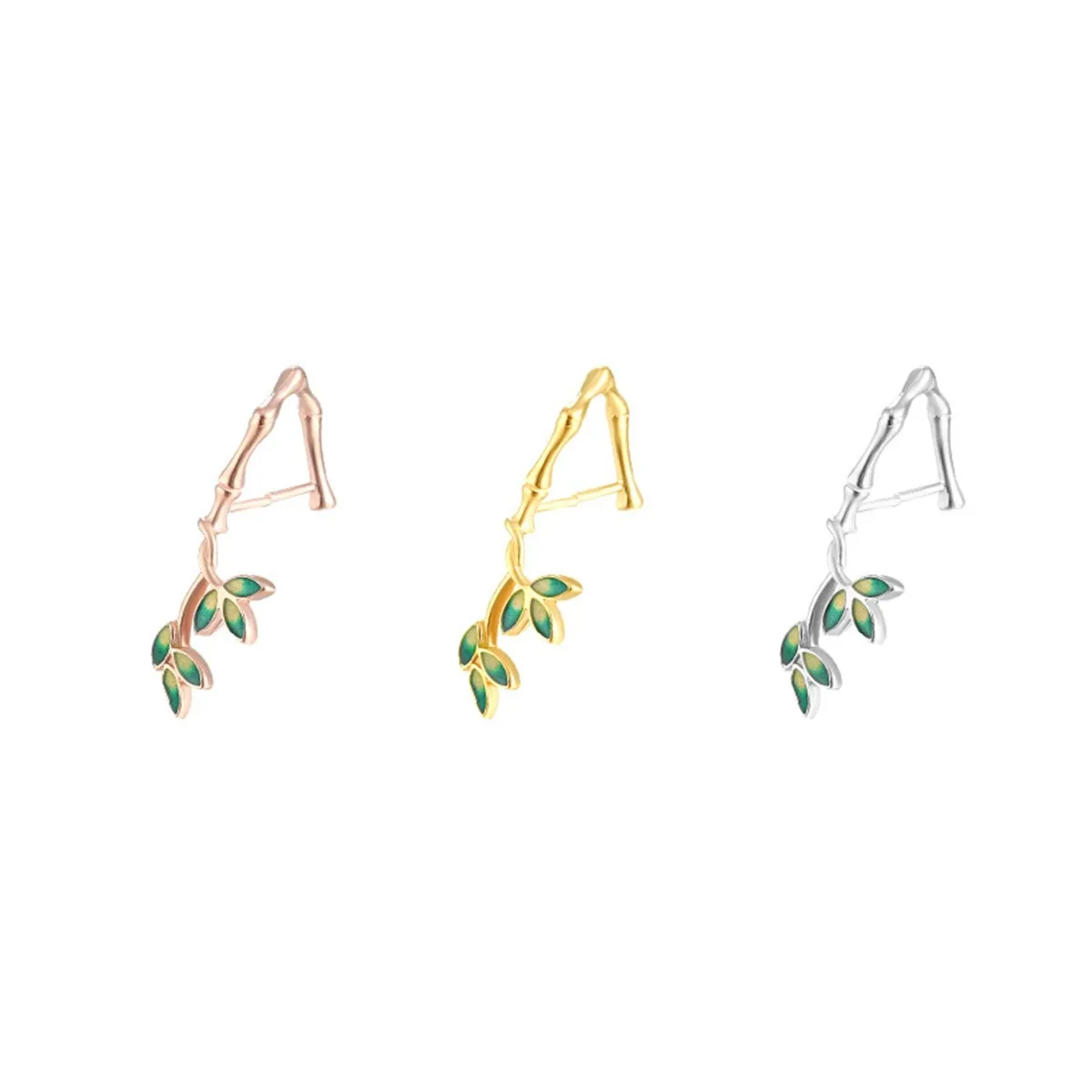 

925 Silver Pendant Pinch Bail Enamel Bail Connector Bamboo Branch Pendant Component