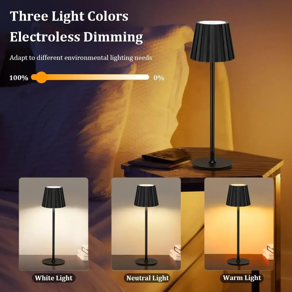 Rechargeable Touch Night Light Lamp,Cordless Table Lamp LED Desk Lamp，Wireless Minimalist Table lights for Bedroom,Restaurant