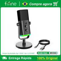 FIFINE USB/XLR Dynamic Microphone with RGB Control/Headphone jack/Mute,MIC for PC Gaming Recording Streaming AmpliGame-AM8