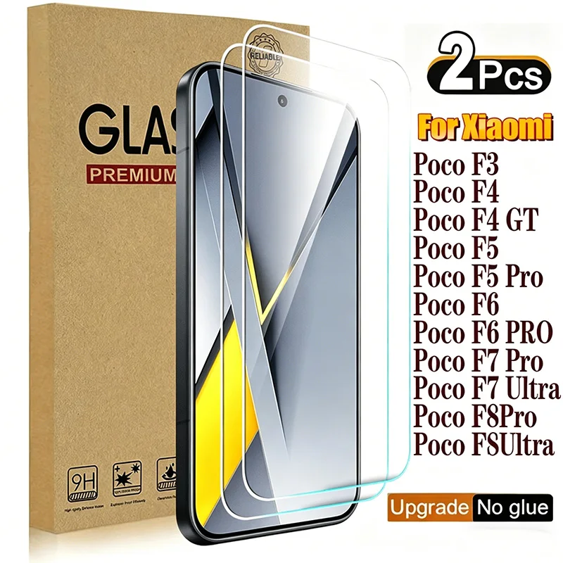 

2 Pieces for Poco F3/F4/F4 GT/F5/F5 Pro/F6/F6 PRO/F7 Ultra/F7 Pro/F8 Pro/F8 Ultra Premium Tempered Glass, Wear-Resistant Surface
