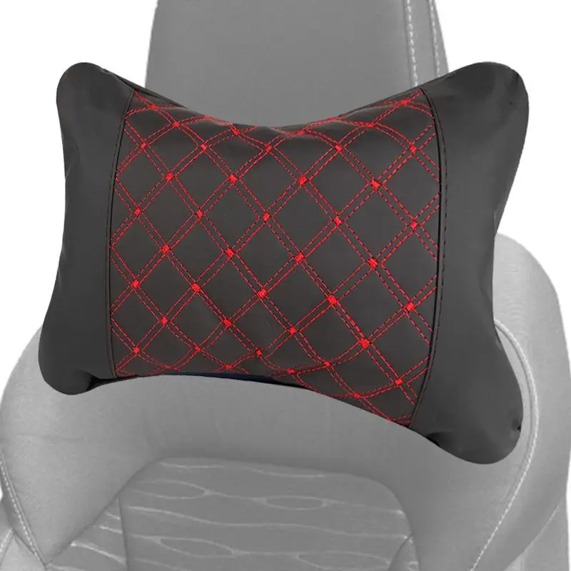 Universals Car Neck Pillows Both Side Pu Leather Headrest For Head Pain Relief Filled Fiber Universals Car Pillow