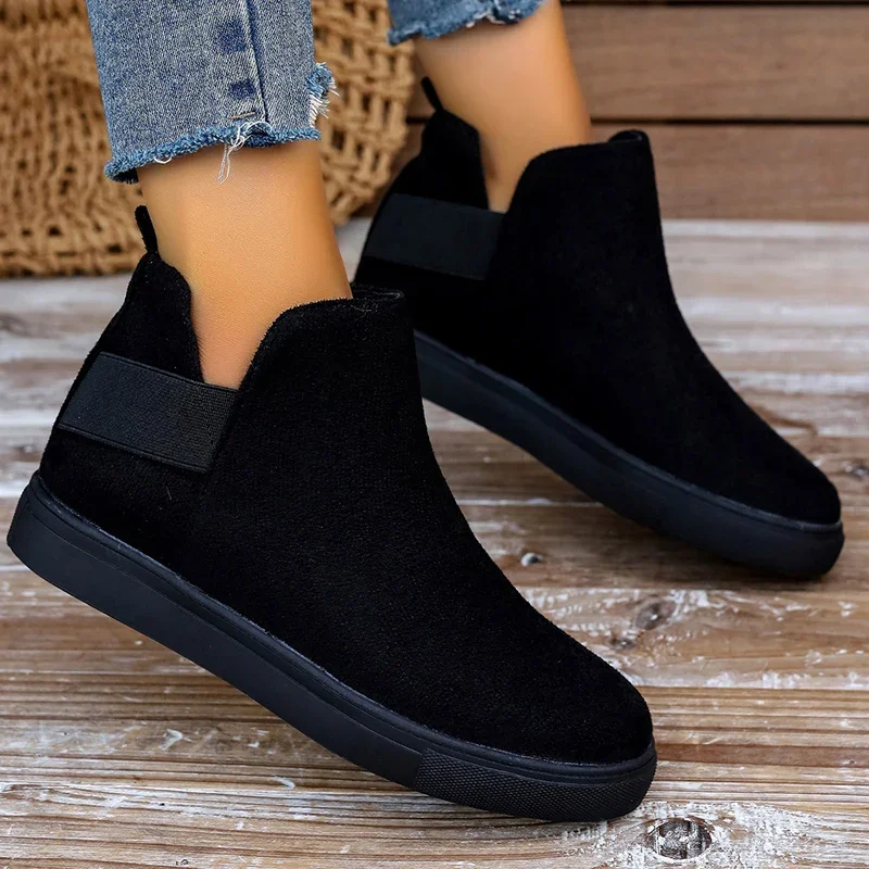 Chelsea damskie buty na platformie buty do chodzenia z zamszu zimowe 2024 Trend nowy Gladiator trzewiki w stylu Casual Goth Bottine Femme