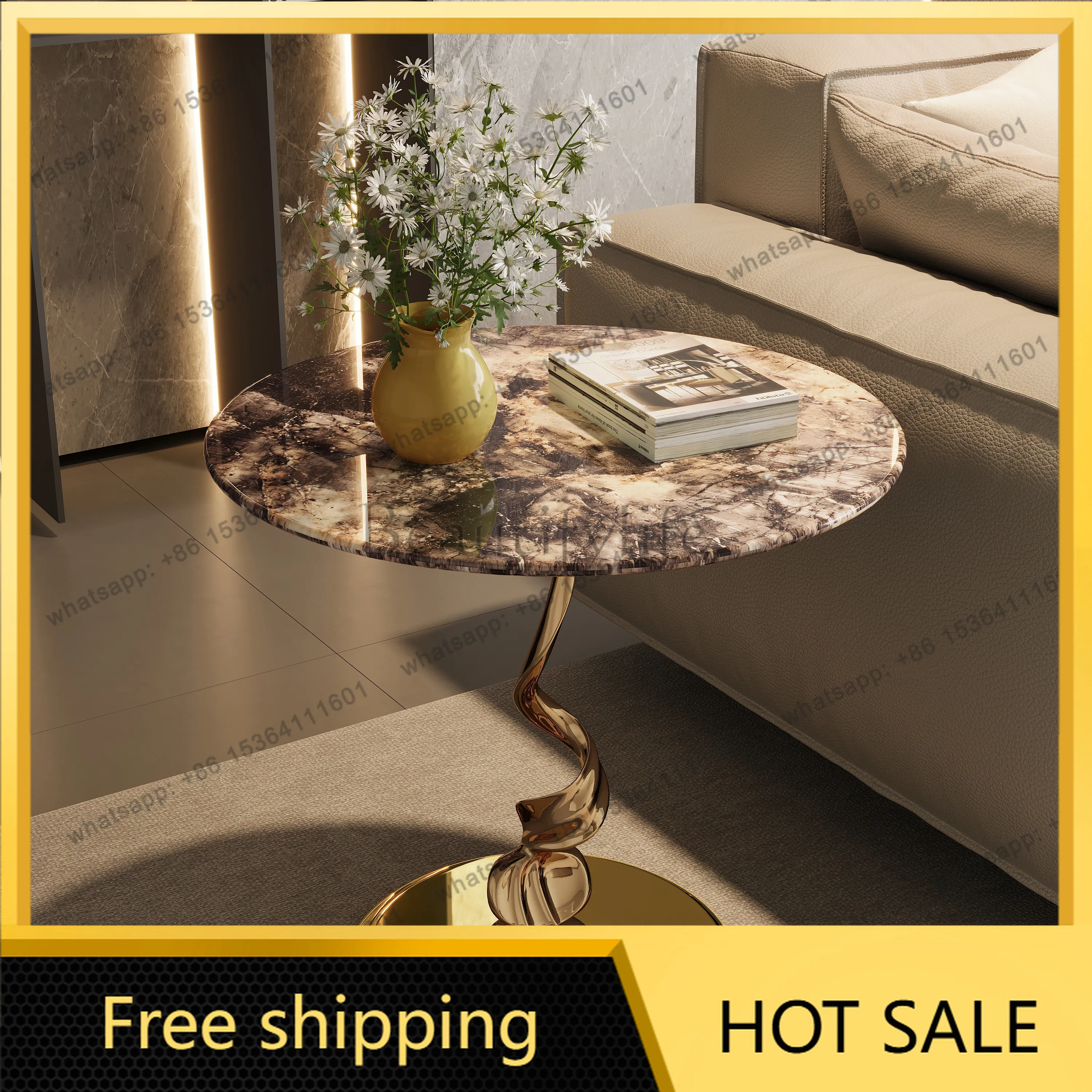 LDLuxury Round Side Table Unique Minimalist Aesthetic Italian Clear Simple Coffee Table Designer Small Meubles Home Furniture