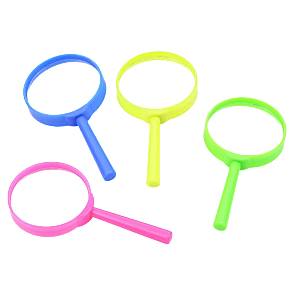 

4Pcs Handheld Magnifying Glass Bright Colors Portable Reading Magnifiers For Kids Jewelry Inspection