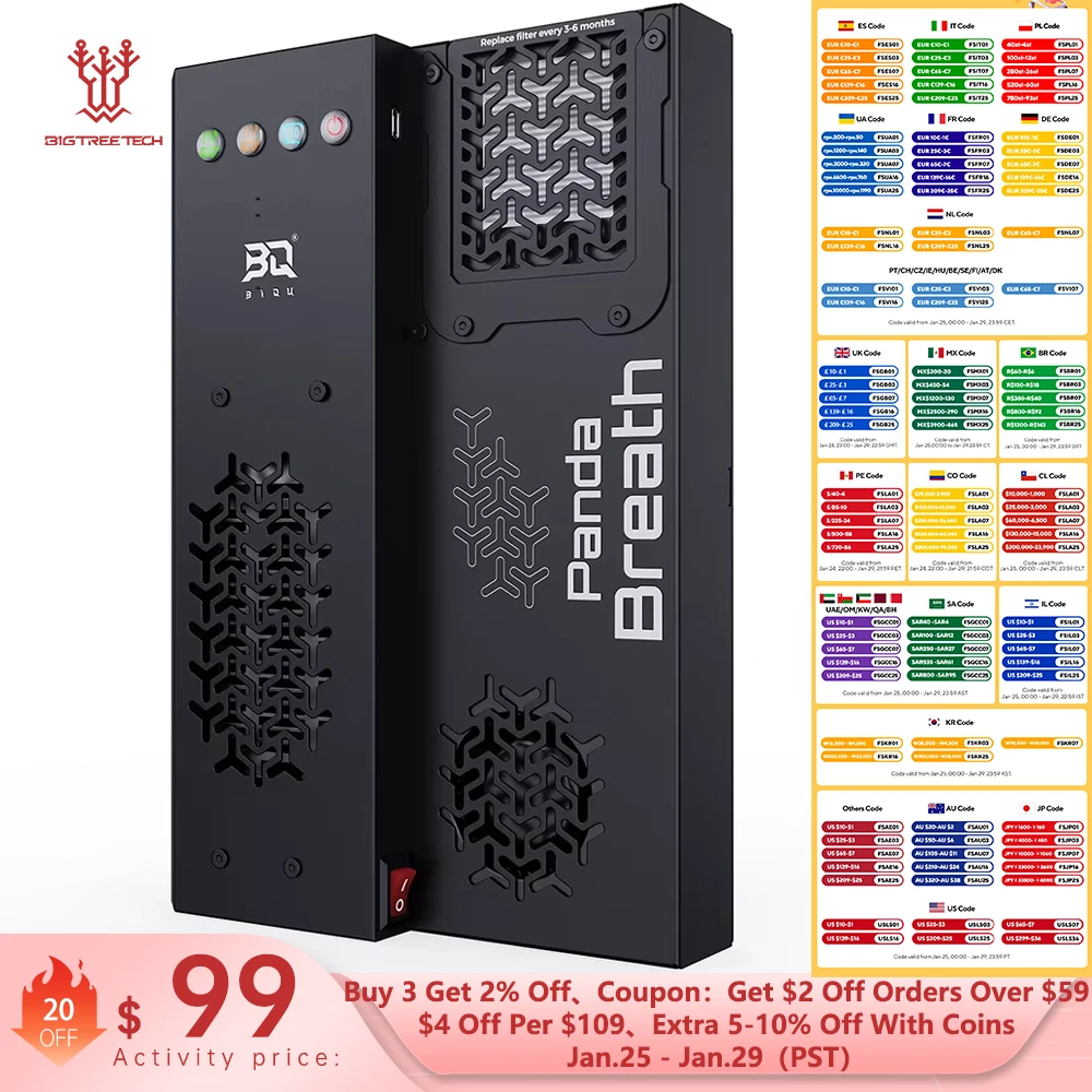 �y�Z�[�����zBIGTREETECH Panda Breath 3D�v�����^�[ �X�}�[�g�I�[���C������ ���l�q�[�^�[ �t�B�������g�����@ Bambu Lab P1S P1P X1C A1�Ή�