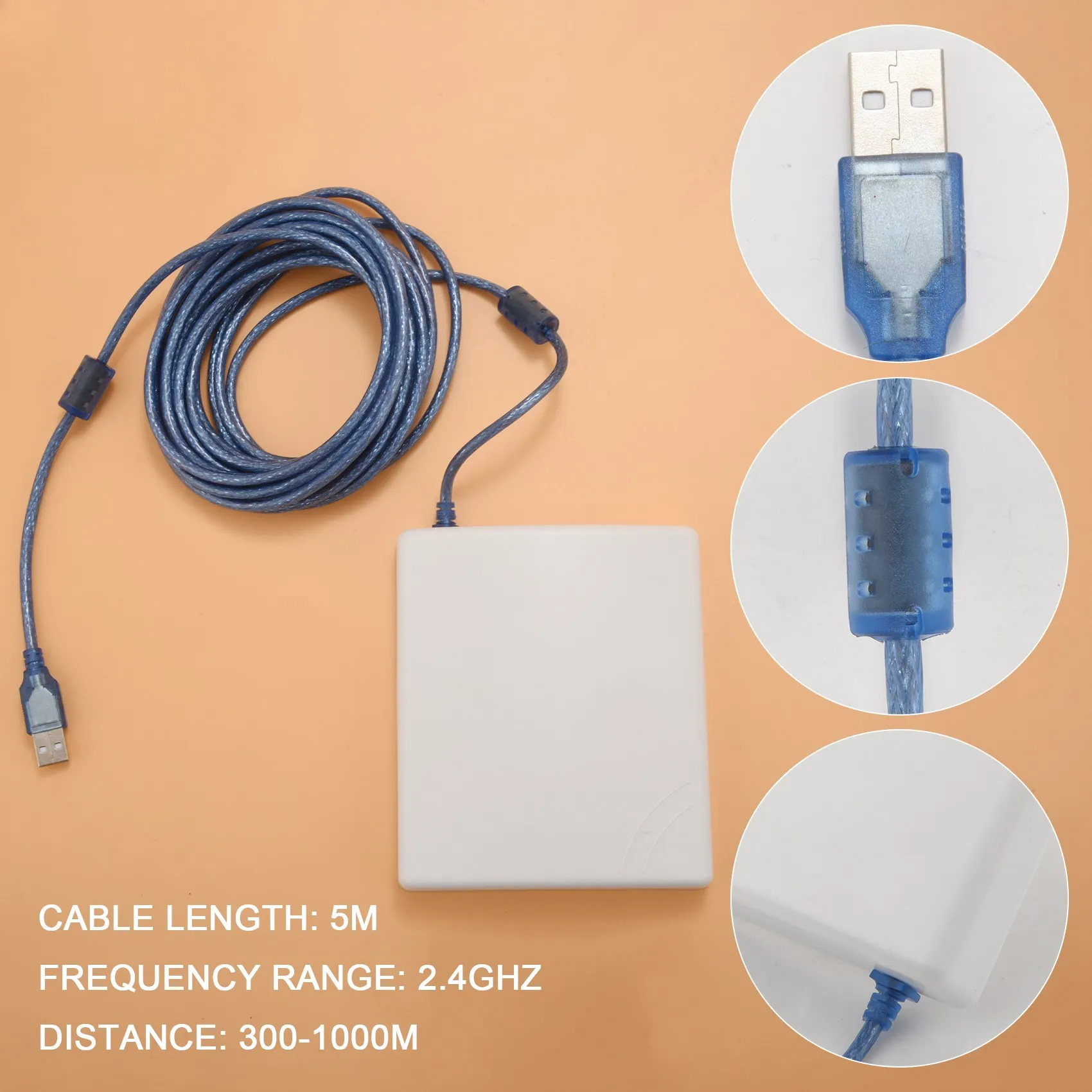 150Mbps High Gain 14DBi เสาอากาศ 5M สายอะแดปเตอร์ USB ไร้สายสูงกันน้ํากลางแจ้ง Long Range Wifi Receiver