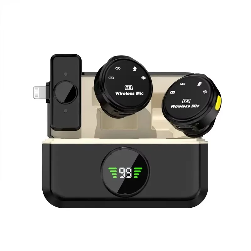 

Professional Wireless Lavaliere Mic 4 Channel Microphone Handheld System Two Noise Cancelling Mic For Stage Performance