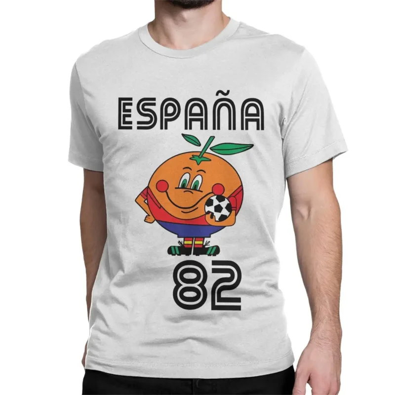 Naranjito T shirt men women\'s cotton T-shirt crewneck Espana 82 Spain mascot 1982 soccer football tee shirt clothing plus size