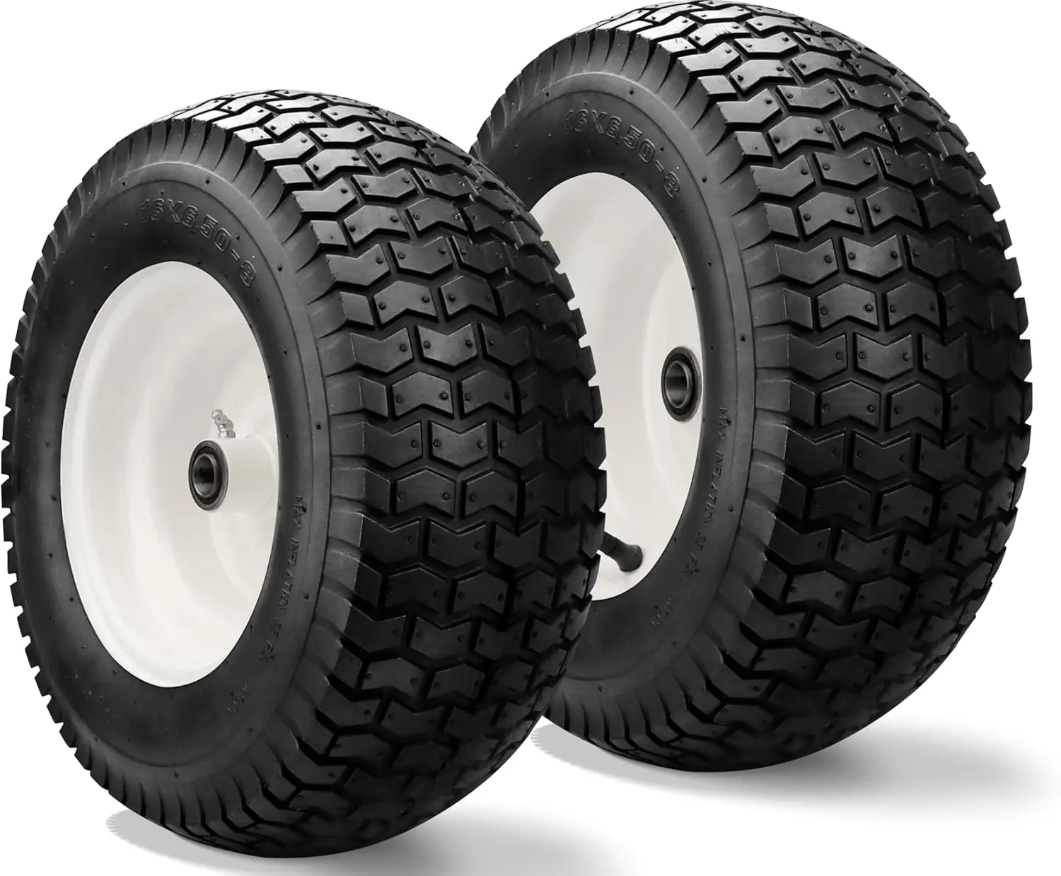 

2-Pack 16x6.50-8 Lawn Mower Tires with Rims, 4-Ply Tubeless Design for Smooth Ride and Superior Traction