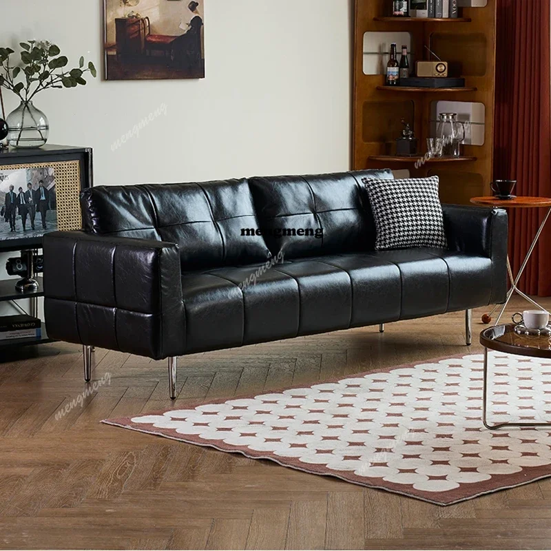 

Large Luxury Sofa Modern Simple Black Loveseat Leather Chaise Sofa Small Solid Wood Muebles Para Salas Modernos Home Furniture