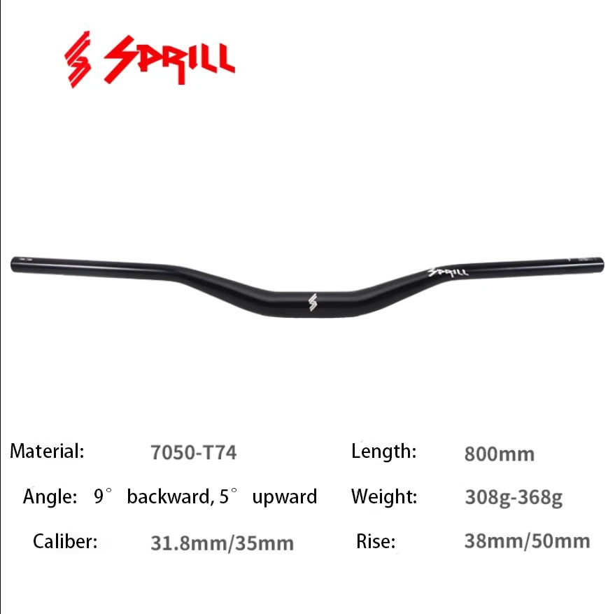 PASS QUEST Sprill High-end Swallow-shaped Handlebar Diameter 31.8/35mm AM DH Mountain Bike Handlebar MTB Handlebars