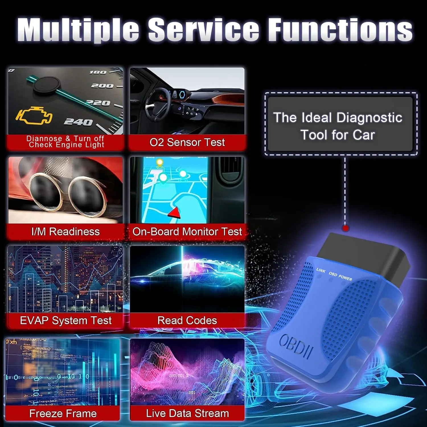 أداة تشخيص السيارة obd2 الماسح الضوئي FA40 Bluetooth 4.0 لنظام التشغيل iOS وAndroid #5