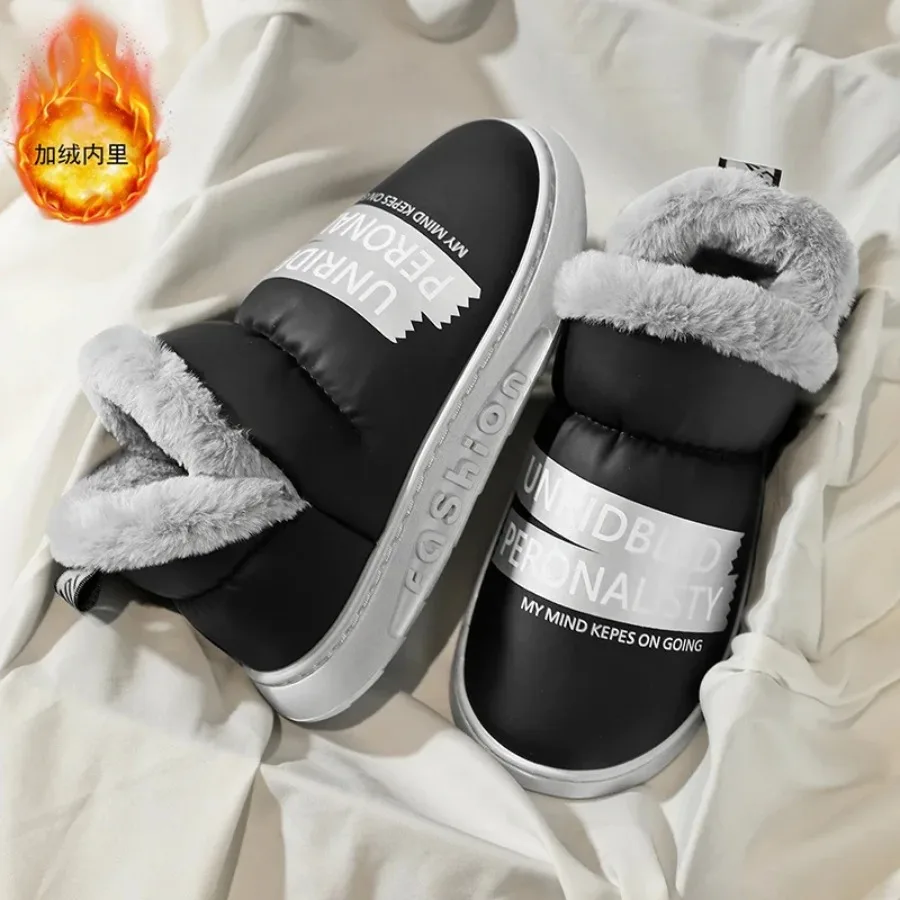 

Мужская и женская зима 2025 года, новая плюшевая толстая удобная хлопковая обувь для влюбленных, зимние ботинки, непромокаемая нескользящая уличная повседневная обувь на плоской подошве