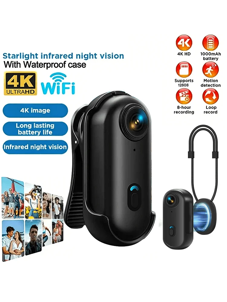 AliExpress WDSZKMYF 4K /1080P Motorcycle Mini Recorder Finger WIFI Action Camera Lightweight Motorcycle Road Sport Cam Bicycle Vlog Pet Body Camera