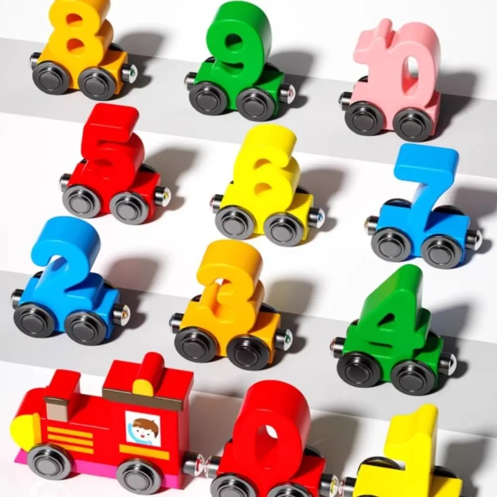 

Magnetic Number Train Cognition Montessori Little Number Train Model Colorful Wooden Children's Educational