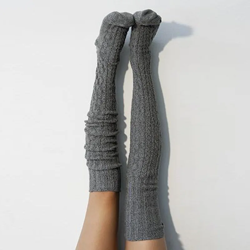 1 Pair Warm and Stylish Over the Knee Knit Socks for Women - Preppy Thermal Winter High Stocks with Thickened Material