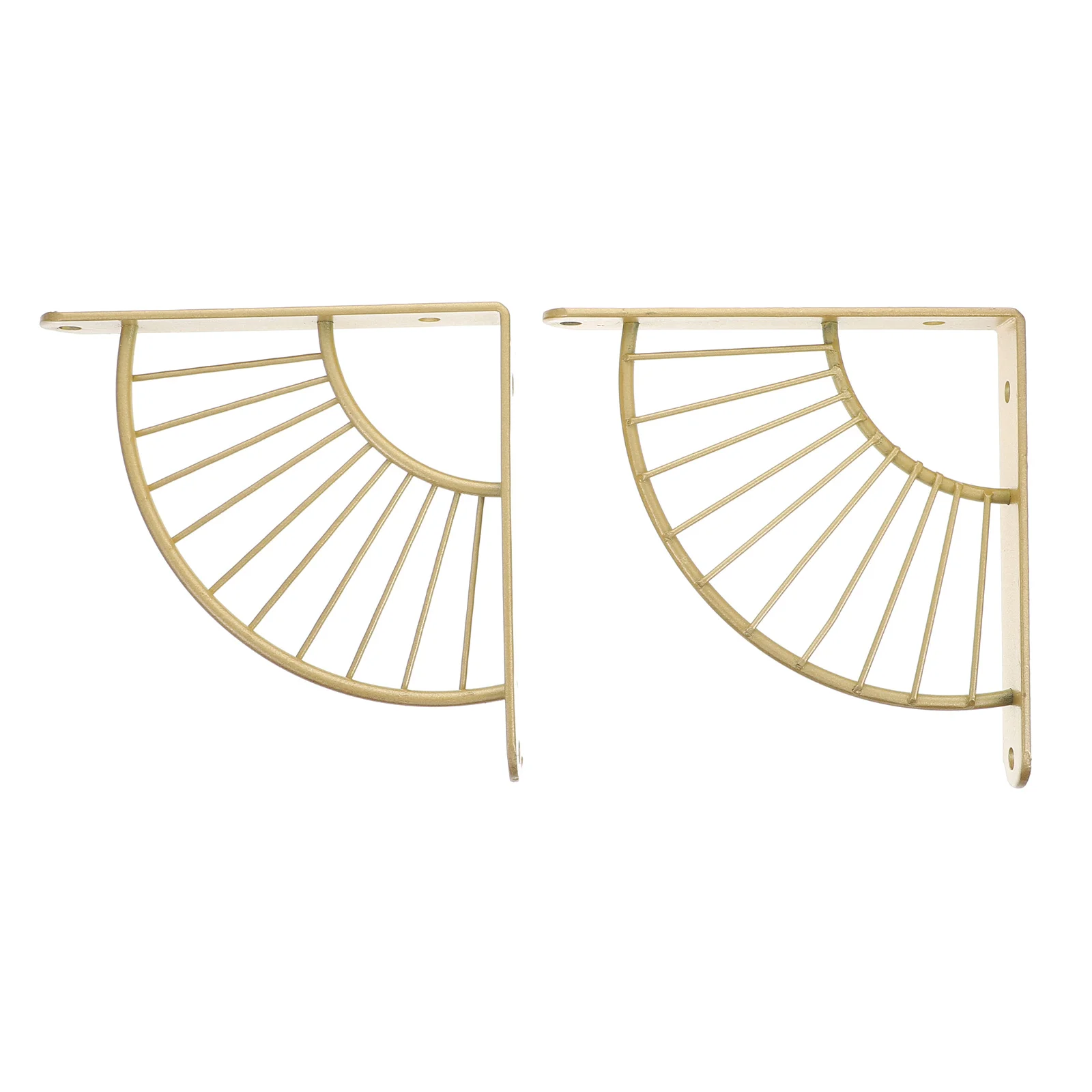 

2 Pcs Holder Support Fan Frame Tinsel Wall Rack Hooks Golden Iron Fixing Brackets