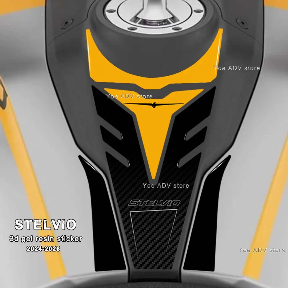 

3D комплект наклеек из смолы для Moto Guzzi Stelvio 2024 2025, аксессуары для мотоциклов, накладка на топливный бак, водонепроницаемый защитный комплект, наклейка