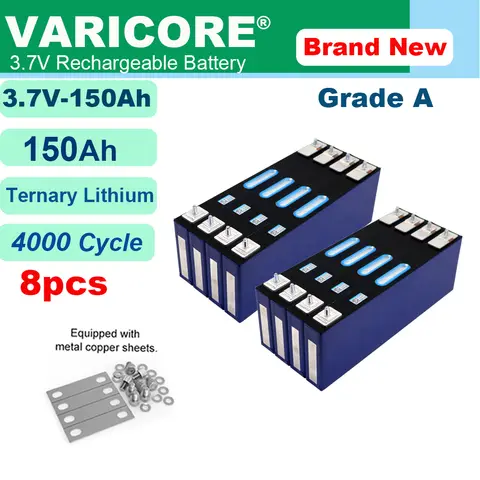 8x 3.7v 150Ah Ternary Lithium Battery 4.2v for 3s 12v 24v 36v 48v 13s Electric Vehicle Off-grid Solar Wind Grade A Tax Free