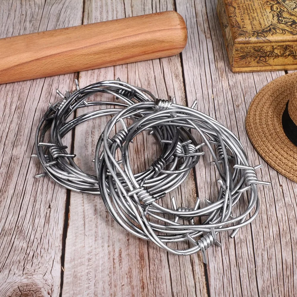 2.5M Halloween Barbed Wire Plastic Simulated Barbed Tape Props DIY Bendable Halloween Party Decorative beard grooming Wire