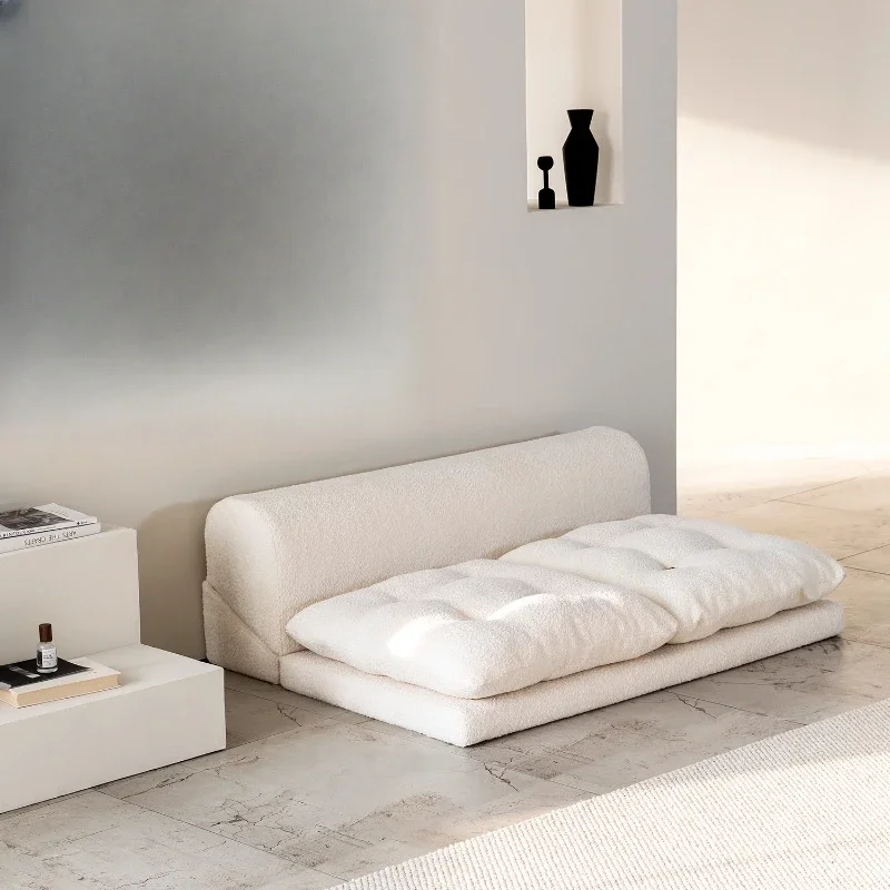 White fabric removable washable foldable cream wind bay window tatami module square floor sofa