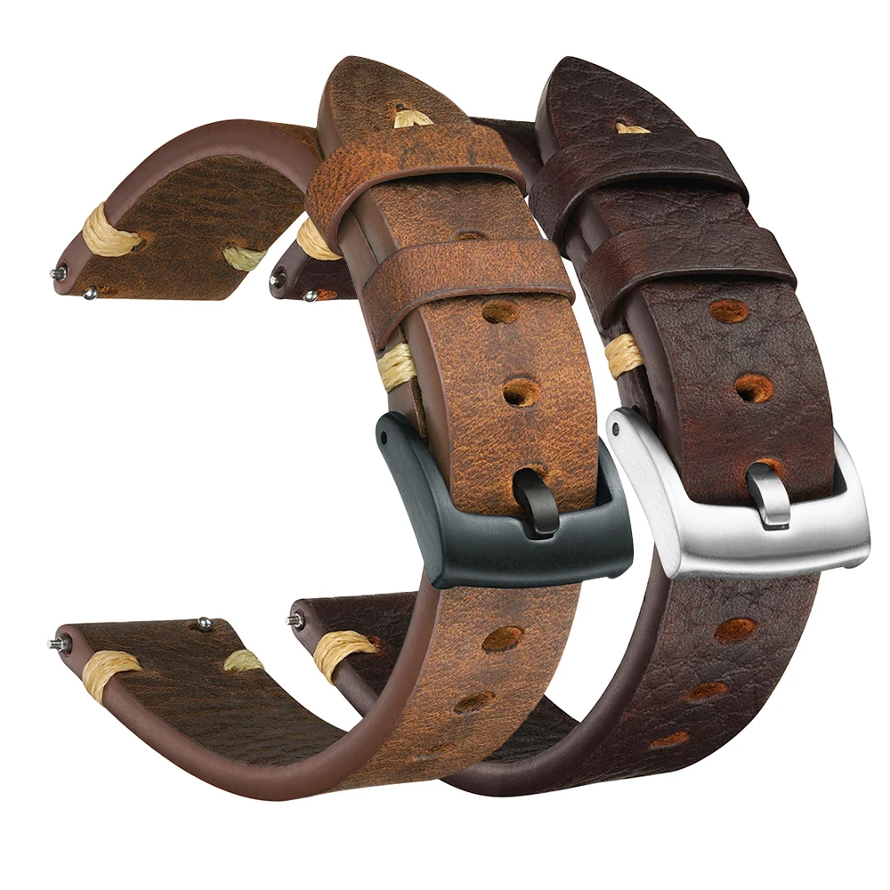 Smartwatch Vintage Watches For Men - Hakiki Deri Saat Kayışları Vintage İtalyan