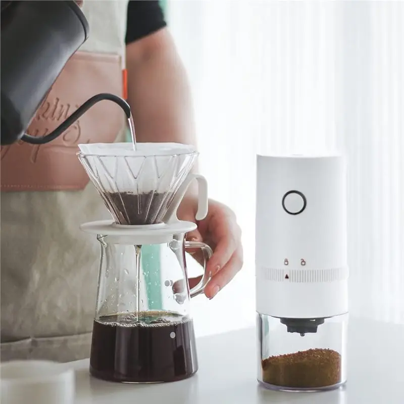 NEW!A61I Electric Coffee Grinder, USB Charging, Ceramic Burr, Portable Automatic Machine Black