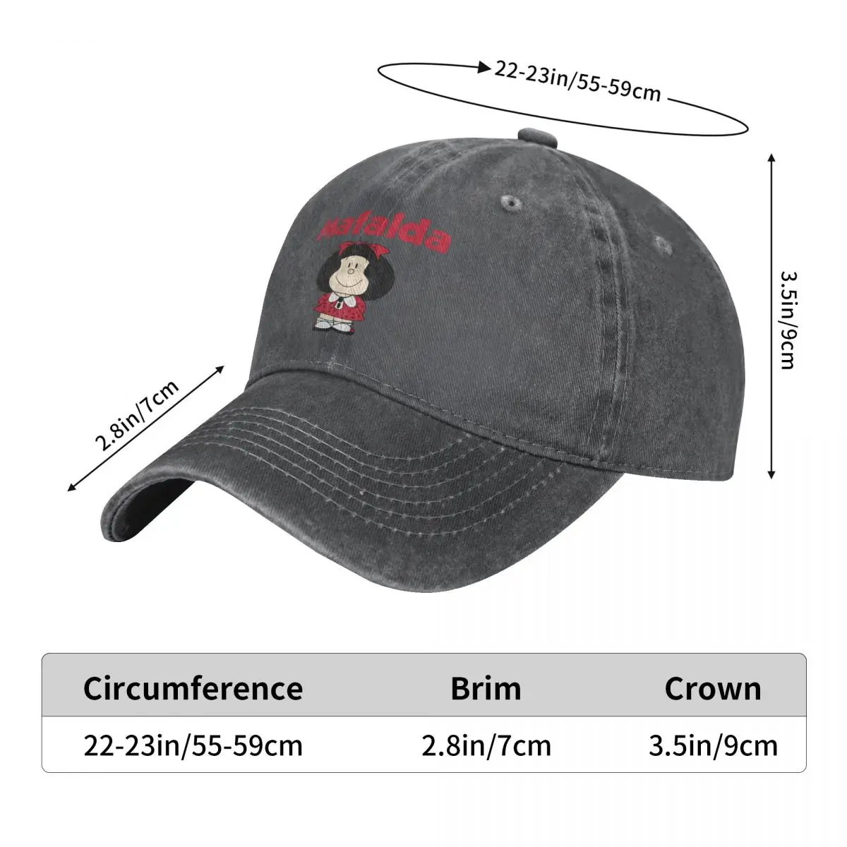 Quino Baseball Cap Men Hats Women Visor Protection Snapback Mafalda Cartoon Caps