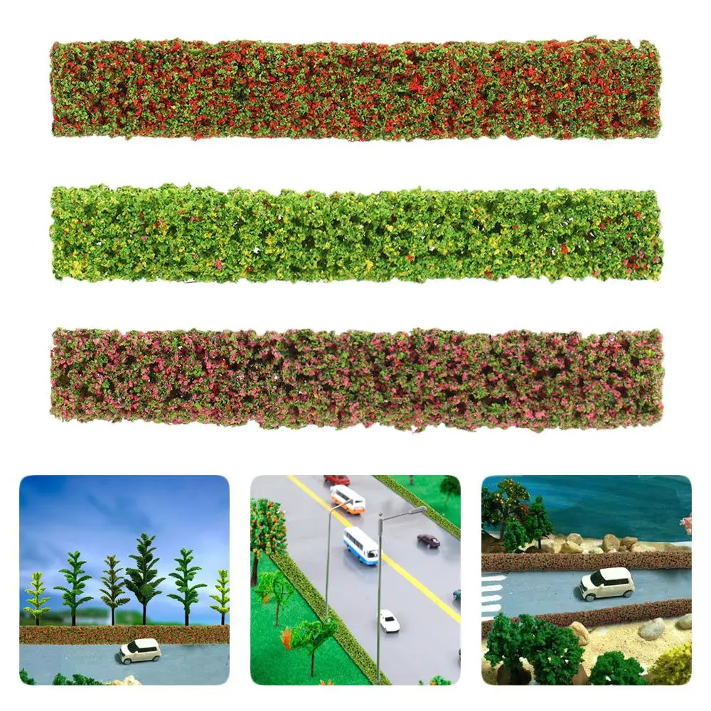 3pcs/set DIY Building Layout Static Scenery Model Flower Cluster Miniature Garden Decor Grass Tufts Landscape Wargame