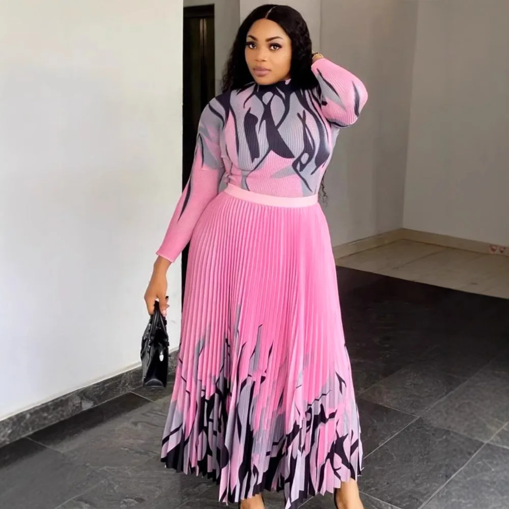 

Skirt Set Elegant Plaid Print Fashion Sensible 2-Piece Set Pleated Folds Skirt Suit for Women in Various Sizes
