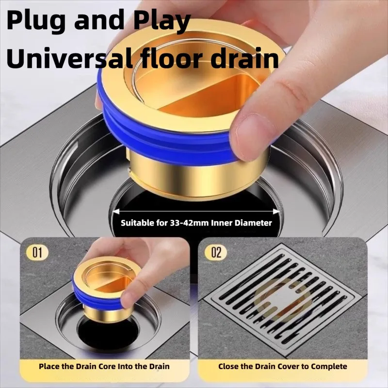 Toilet Shower Copper Floor Drain Core Anti Odor and Insect Repellent Device Springboard Self Sealing Core Bathroom Accessories