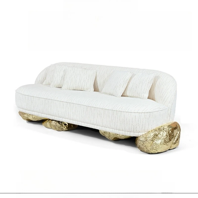 

Portuguese light luxury fabric sofa high-end luxury villa living room home inline sofa
