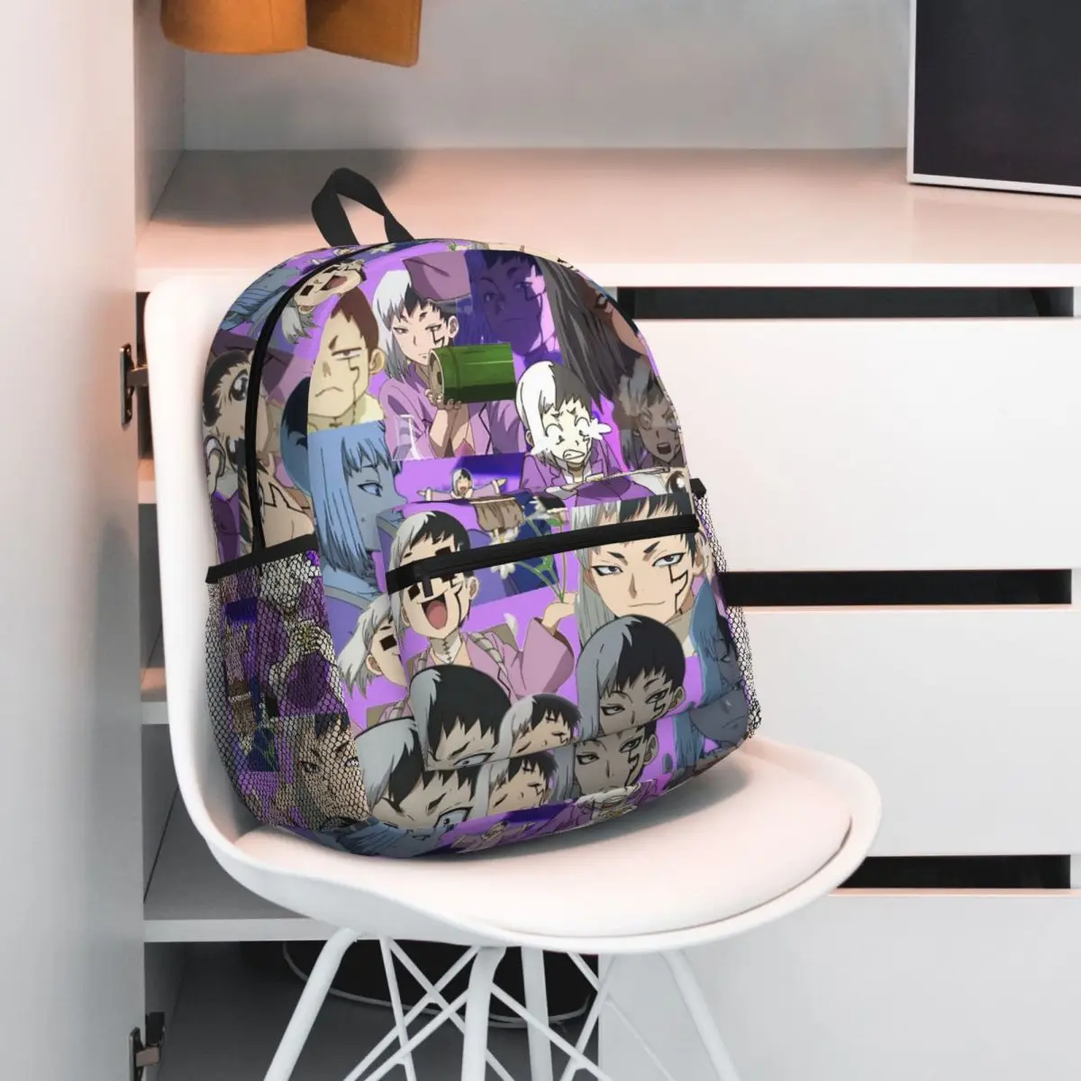 Gen Asagiri Dr Stone Apan Anime Studente Zaino Borsa da scuola Escursionismo Viaggio Zaino per uomo Donna Moda Bookbag Borse a tracolla