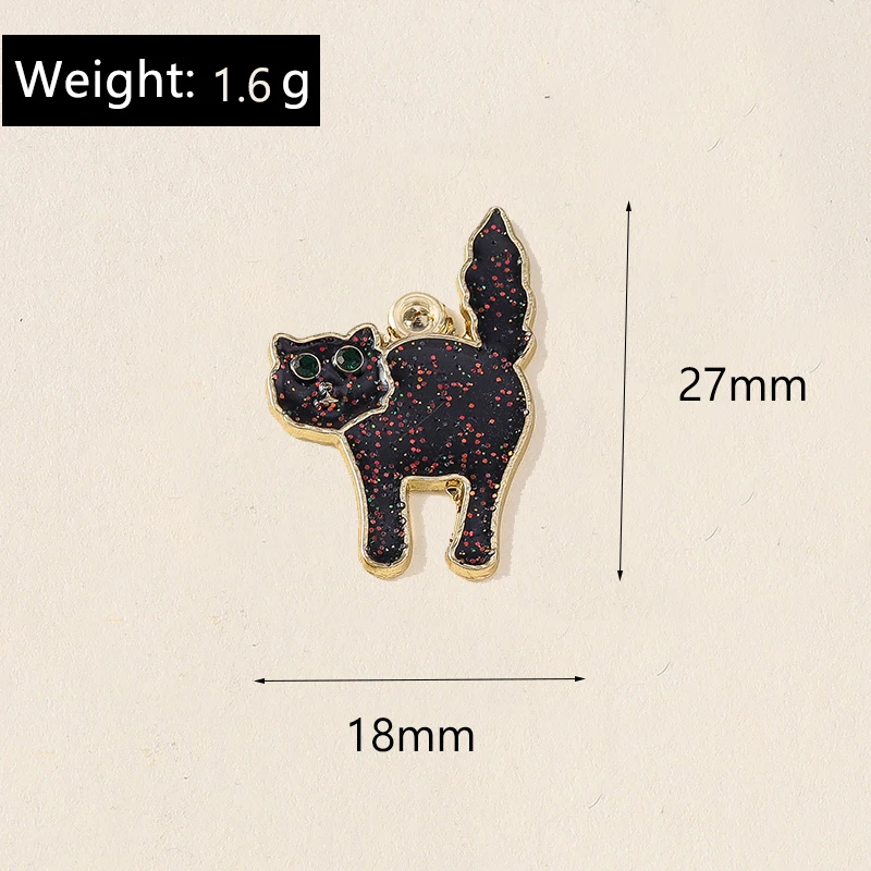 Leslie 10 Stück süße Emaille-Anhänger mit weißer und schwarzer Katze für Schmuckherstellung, DIY-Ohrringe, Armbänder, Halsketten, Anhänger, Zubehör – Detail 6