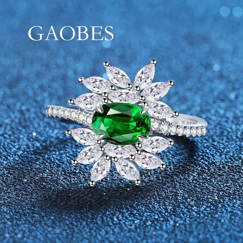 

Роскошное твердое платиновое кольцо PT950 с голубиным яйцом, зеленым бриллиантом, красным бриллиантом и желтым бриллиантом, женское кольцо с муассанитом и бриллиантом