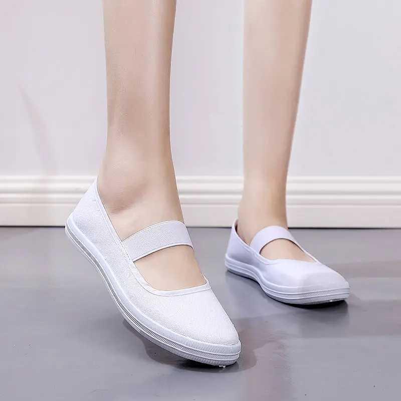 Women Footwear Low White Ladies Shoes Canvas Flat Shoe Designer Light 39 Cotton Stylish Promotion Summer 2024 Casual Sale