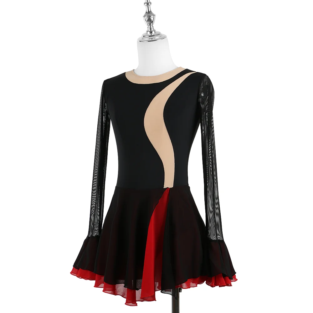 Zagitova Figure Skating Dress For Women Girls Ice Skating Skirt Long Sleeve Pagoda Latin Dance Ceremonial Dress