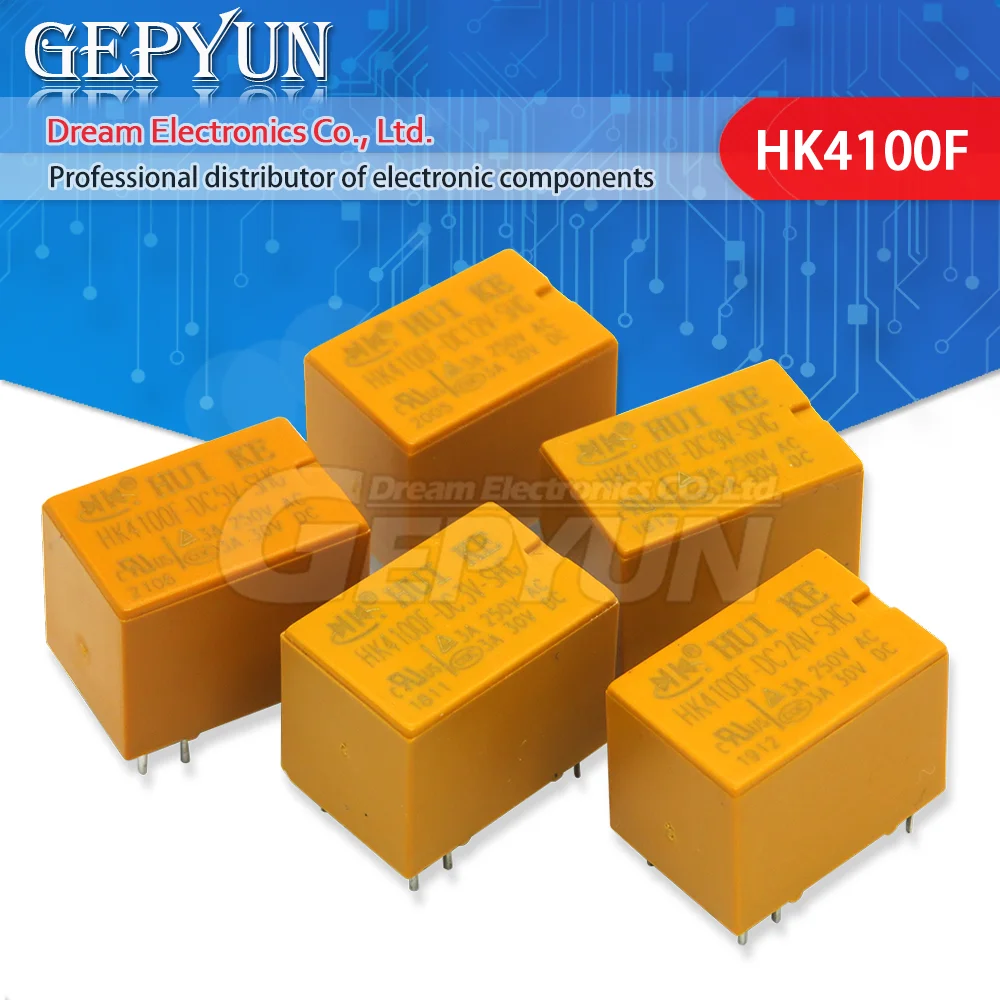 5PCS relay HK4100F-DC12V-SHG HK4100F-DC5V-SHG 6 pin 3A 3V / 5V / 9V / 12V / 24V HK4100F-DC24V-SHG HK4100F-DC3V-SHG new