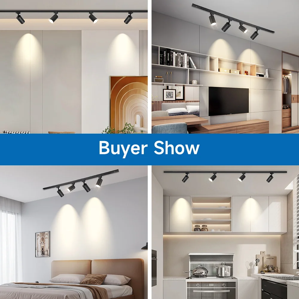 LED Track Light Set Rail Lighting Replace GU10 Bulb Ceiling Lamp Fixture for Kitchen Bedroom Living Room Spotlight Decor 220v - view 6