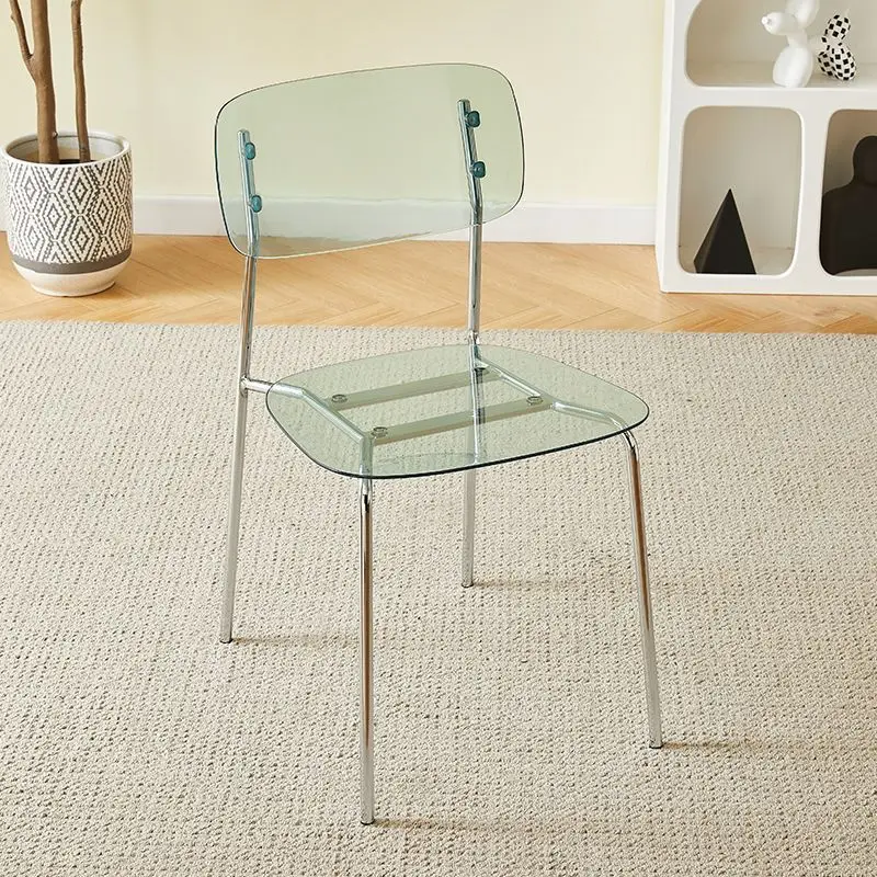 Plastic Design Computer Dining Chair Kitchen Dressing Backrest Transparent Living Chair Salon Metal Chaise Kitchen Furniture BZ