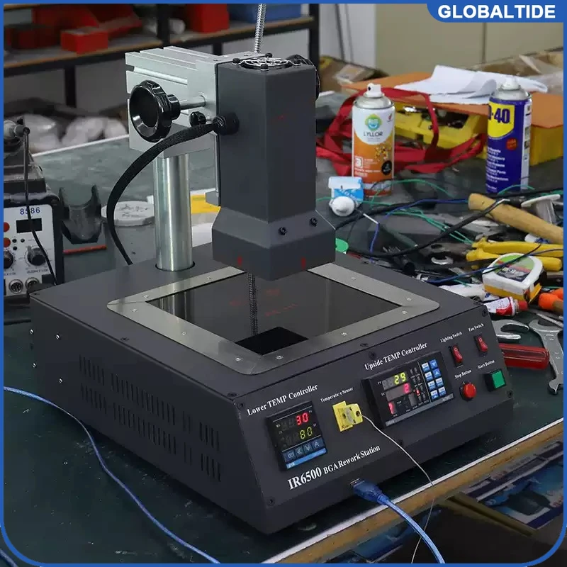 

IR6500 V.2 Infrared 2 Heating Zones BGA Soldering Machine IR Rework Reballing Station Heating Area 240*200mm and 6pcs Jigs