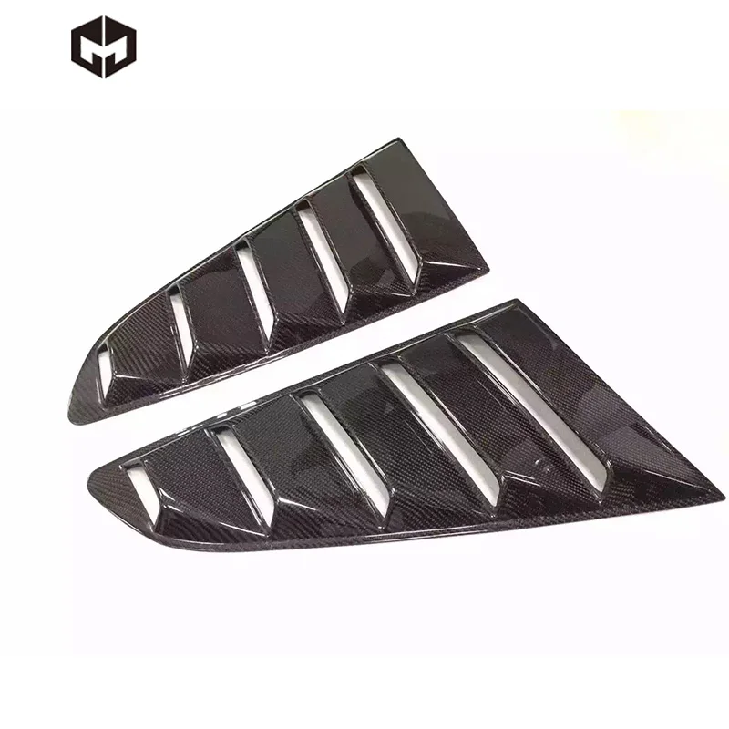 Carbon Fiber Car Rear Window Louver Air Vent Sun Visor Window Sunshade Cover Car Accessories Body Kit for Mustang