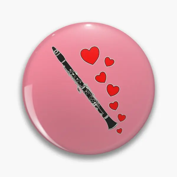 Valentines Day Clarinet Player Clarineti  Soft Button Pin Lapel Pin Funny Gift Women Metal Badge Brooch Lover Hat Decor Fashion