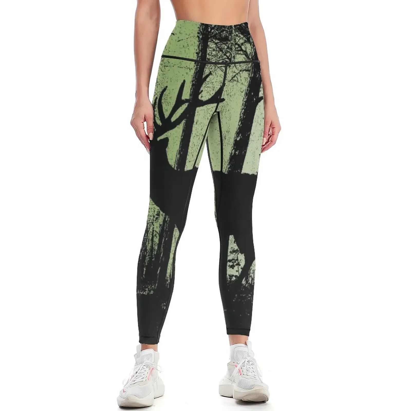 

Twilight Forest Wildlife Deer Stag Silhouette Leggings gym womans gym sportswear woman push up tights for Womens Leggings
