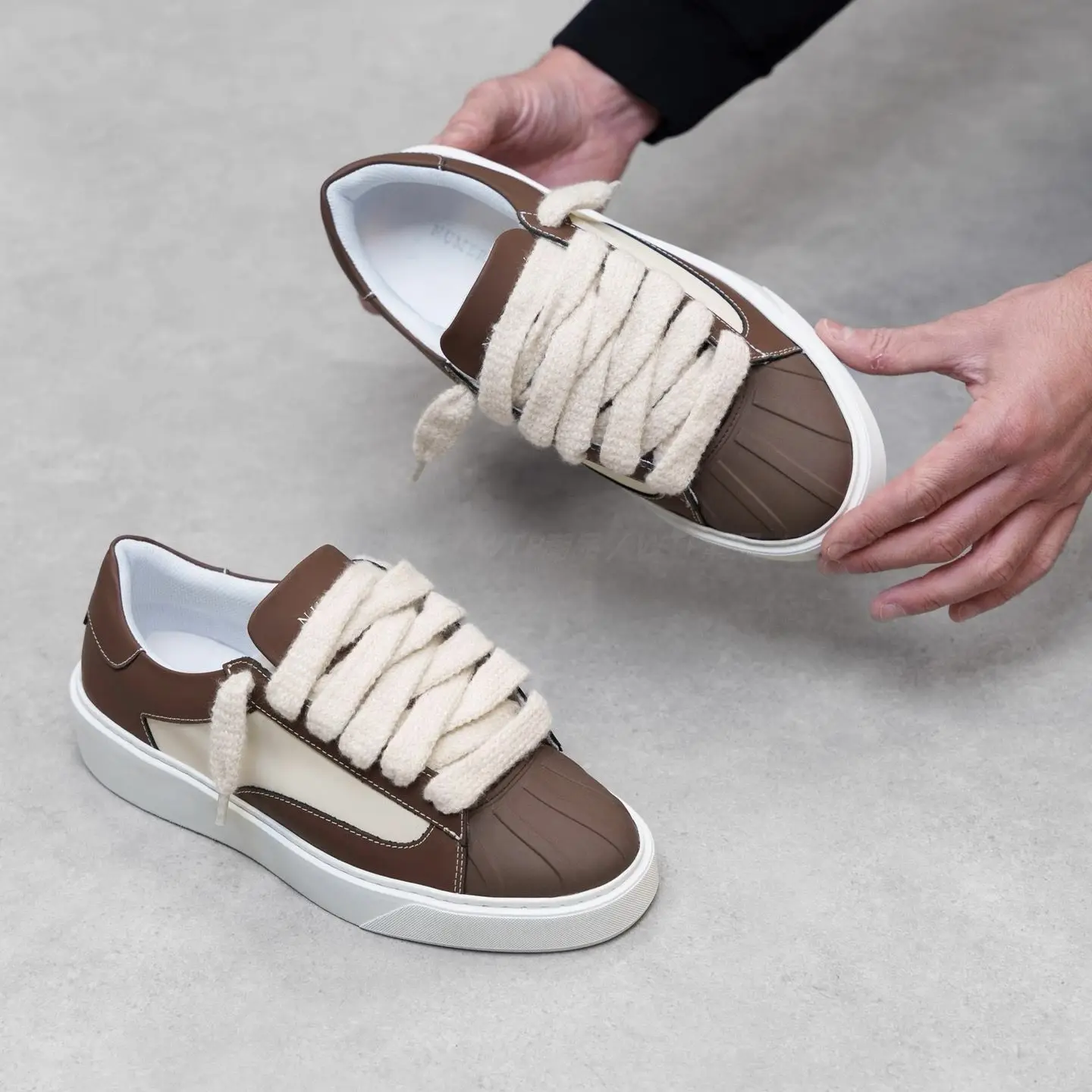Brand's Best-selling Retro Shell-toe Platform Sneakers Color-blocked Low-top Chunky Lace-up Casual Athletic Shoes Street Style