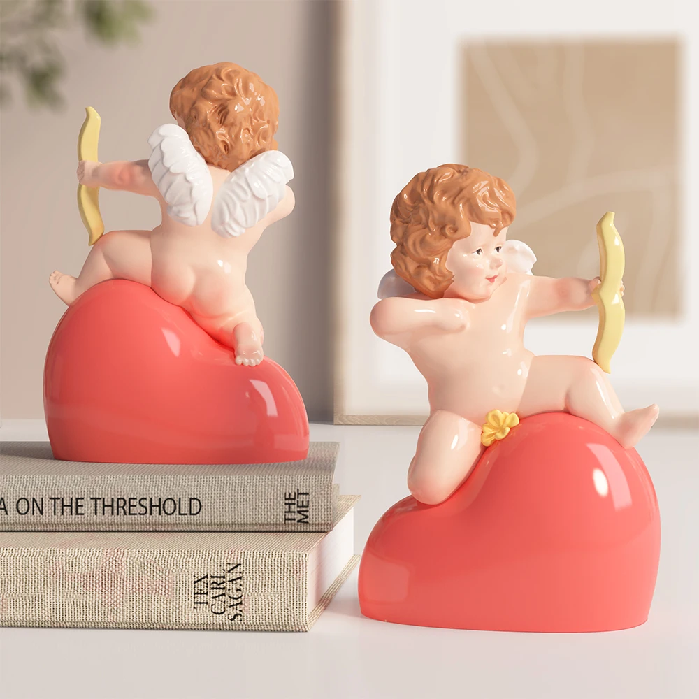 S0192 Baby Cupid Angel Stampi в форме сердца в силиконове для Candela 3D Boy Wing Molde Силиконовые гессо для декора Velas Craft
