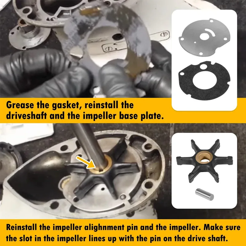 382296 Outboard Water Pump Impeller Rebuild Kit Repalcement for OMC Evinrude Johnson 777811 9.5HP(1964-1973) 10HP(1958-1963)