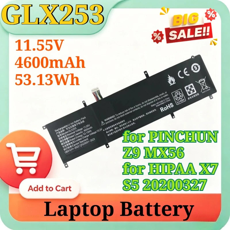 New GLX253 11.55V 4600mAh 53.13Wh GLX255 GLX258 Li-ion Replacement Laptop Battery for PINCHUN Z9 MX56 for HIPAA X7 S5 20200327